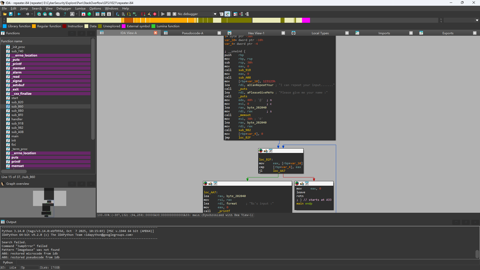 反汇编流程视图
